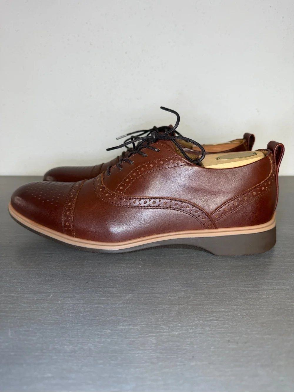 Amberjack Cap Toe Full Grain Leather Dress Shoes Chestnut Men’s Size 9.5 New